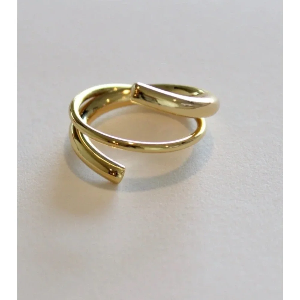 NEW Coil Ring Adjustable Wrap Gold Plated Sterling Silver Minimalist‎ Jewelry